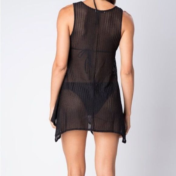 PARADISE USA mesh bright orange with large pockets   Tunic Cover-Up - Picture 3 of 5